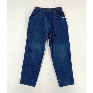 Season Ticket Womens Jeans Blue Size 16  (30x27) High Rise Elastic Waist Denim